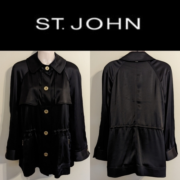 St. John satin evening jacket black - Picture 1 of 12